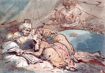 L’amour dans la caricature de l’Est Thomas Rowlandson Peinture à l'huile
